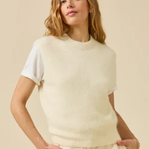 Pull sans manches femme mélange alpaga