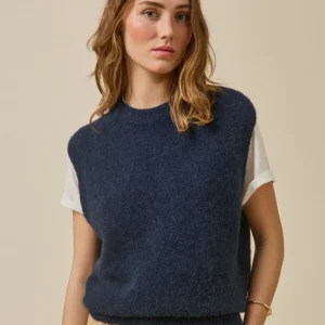 Pull sans manches femme mélange alpaga