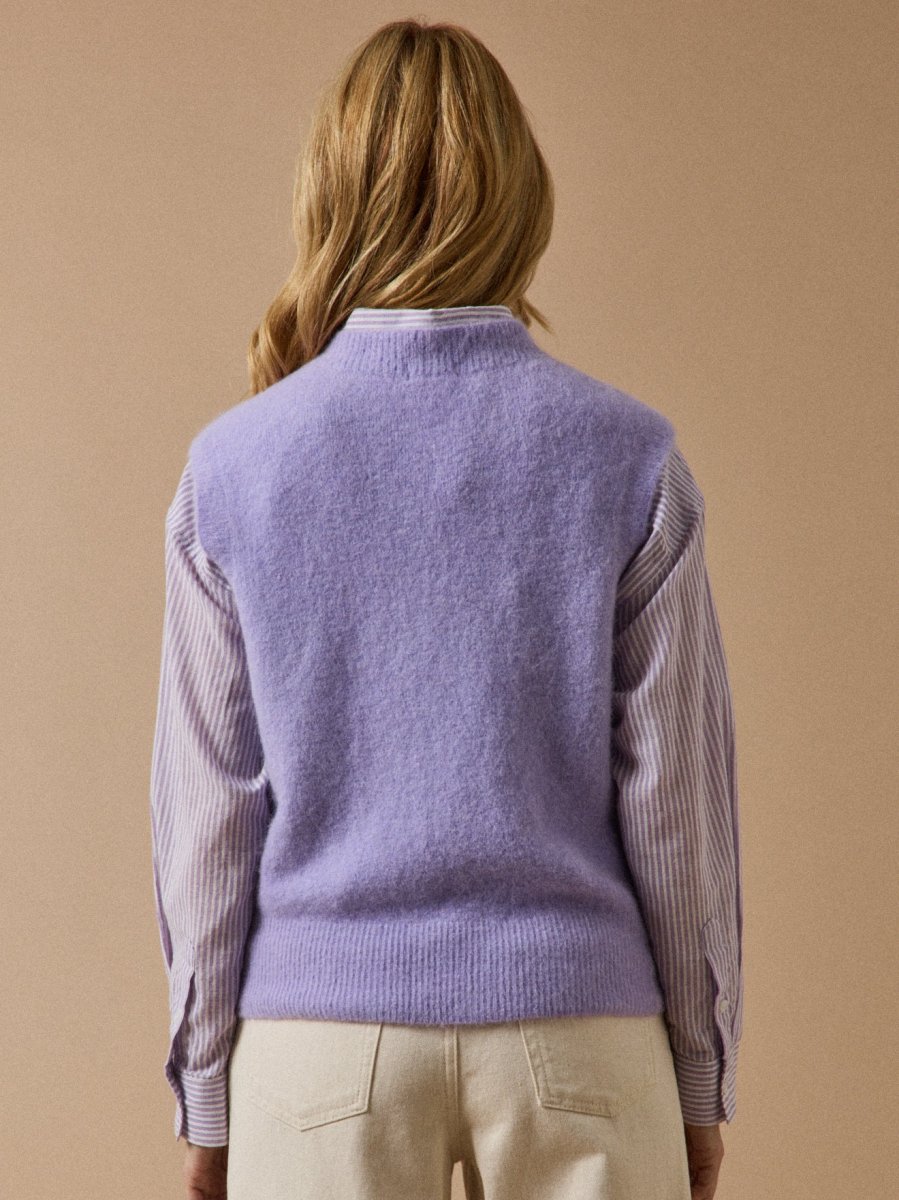 Pull sans manches femme mélange alpaga – Image 3