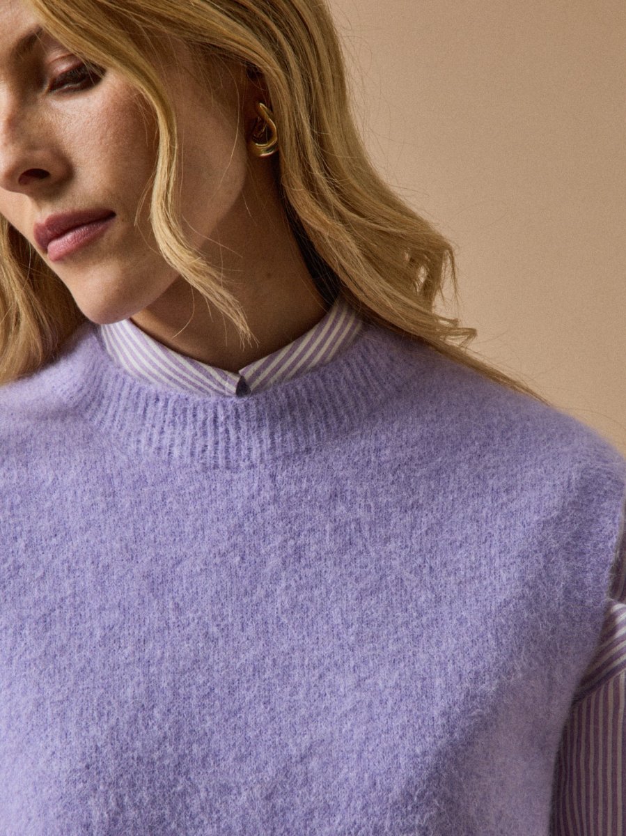 Pull sans manches femme mélange alpaga – Image 4