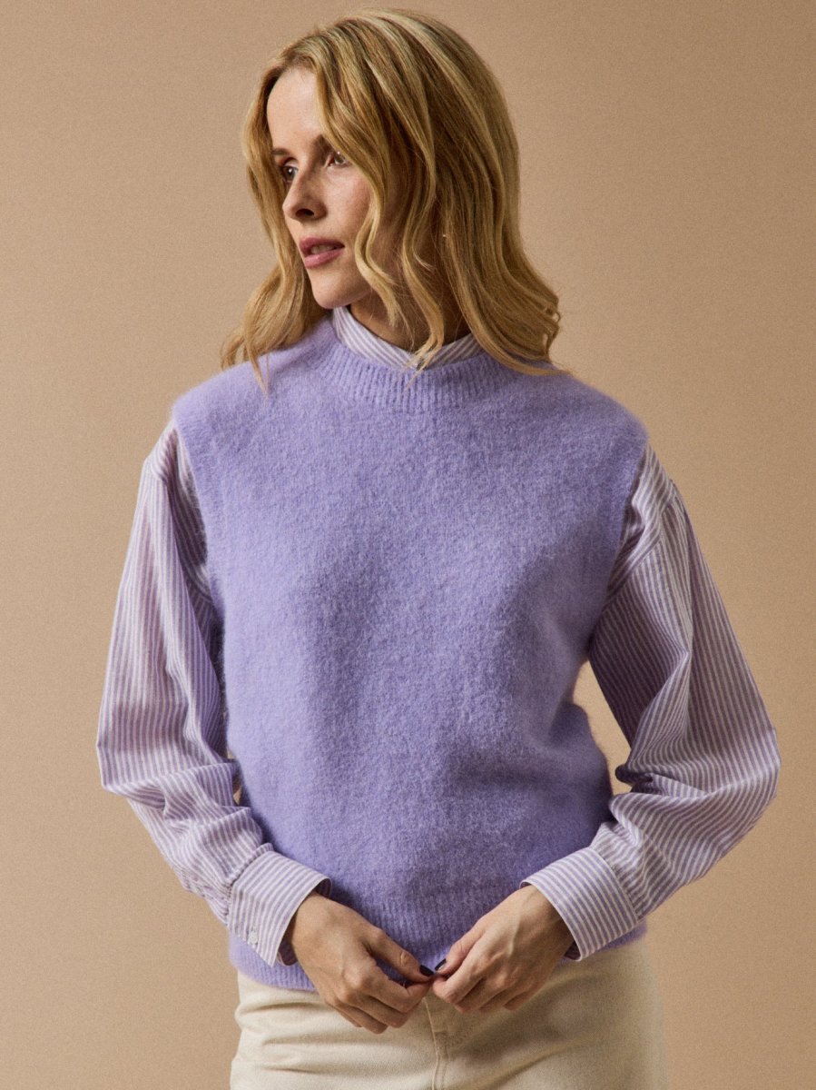 Pull sans manches femme mélange alpaga – Image 2