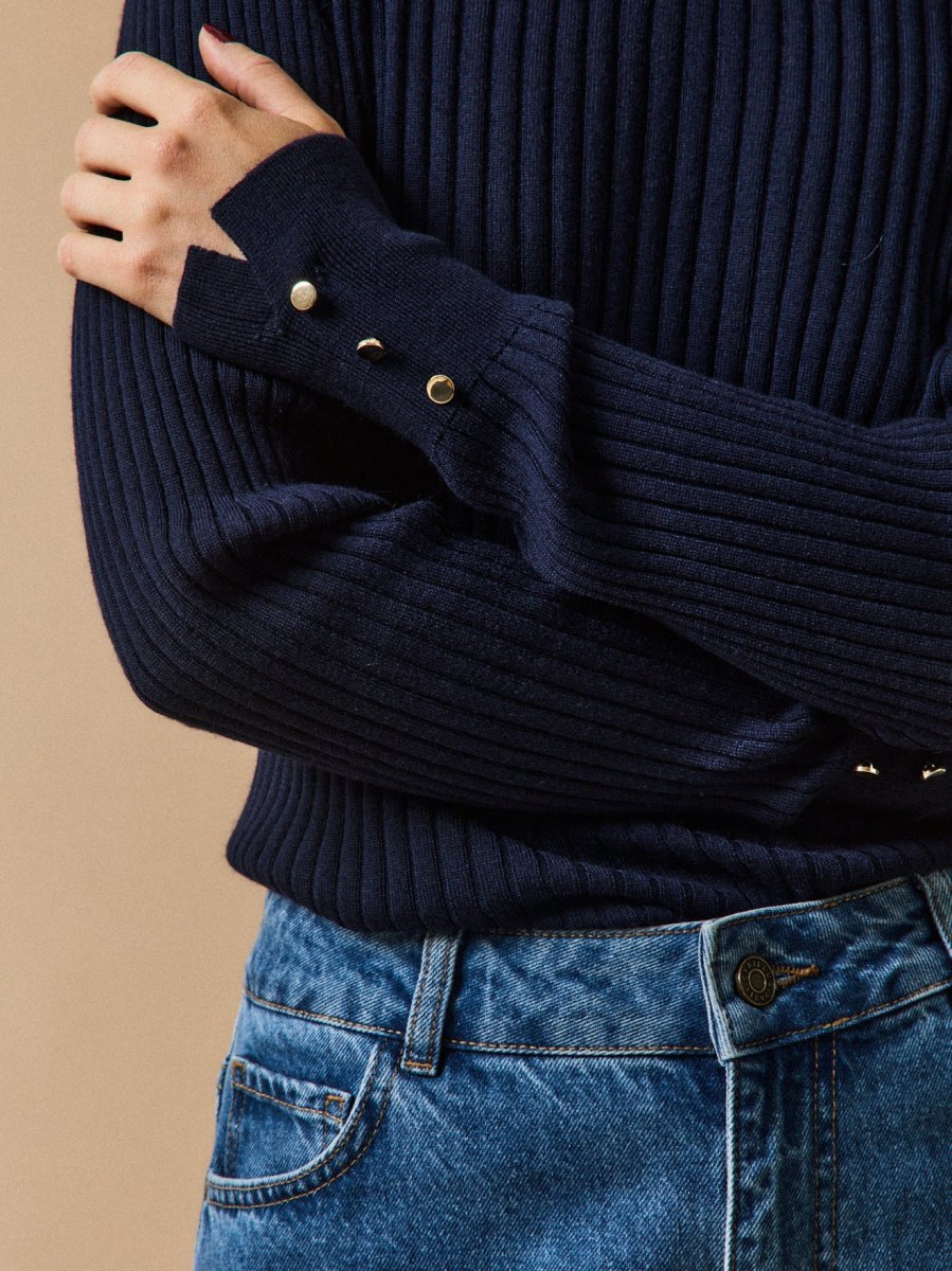 Pull chaussette maille côtelée femme laine RWS* – Image 5