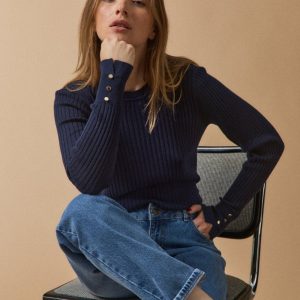 Pull chaussette maille côtelée femme laine RWS*