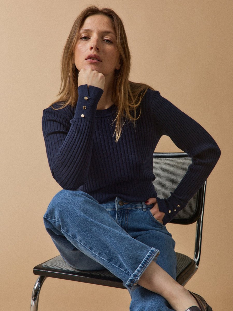 Pull chaussette maille côtelée femme laine RWS* – Image 2