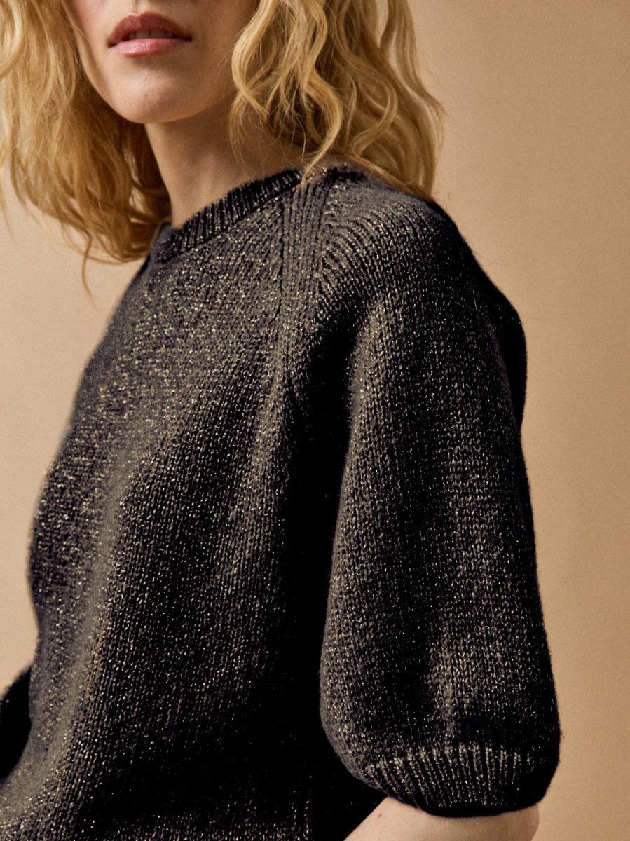 Pull irisé manches courtes femme – Image 3