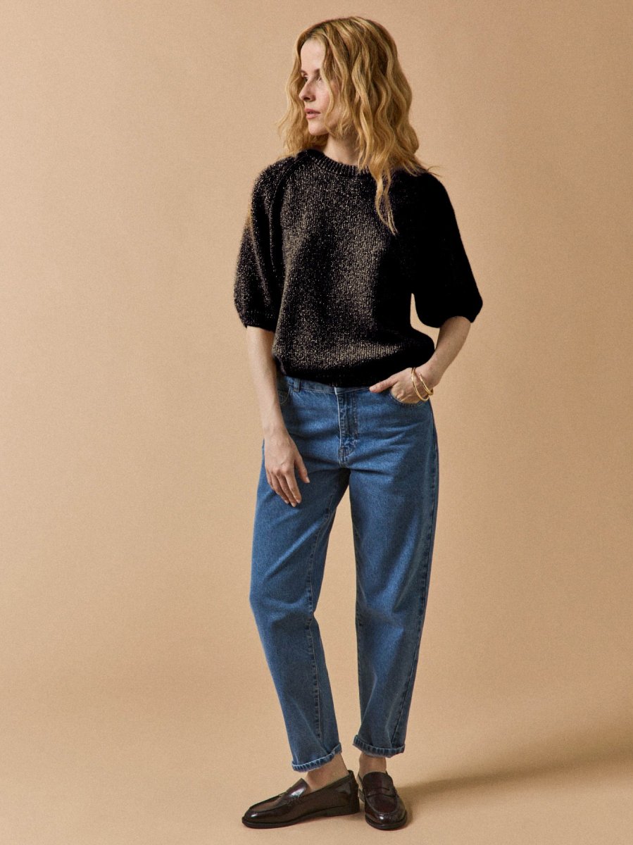 Pull irisé manches courtes femme – Image 5