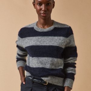 Pull rayé bicolore femme