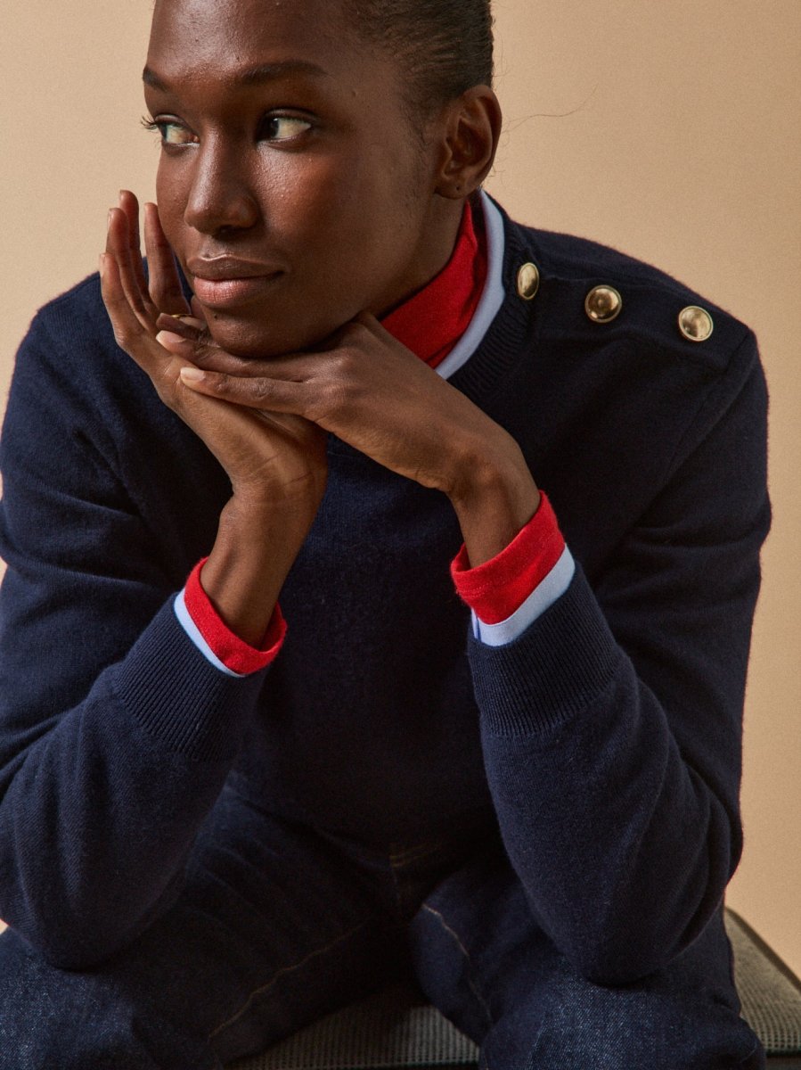 Pull boutons dorés femme laine RWS* – Image 5