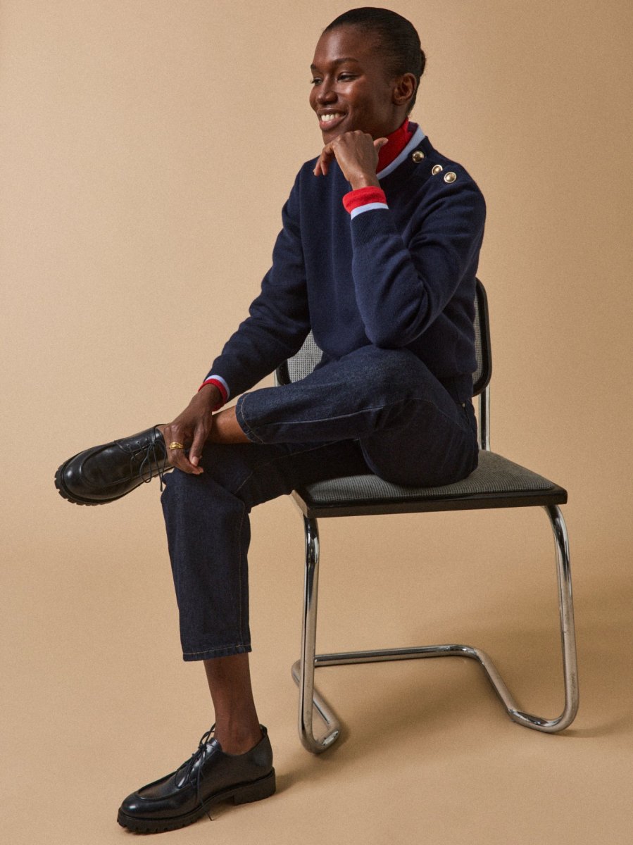 Pull boutons dorés femme laine RWS* – Image 7