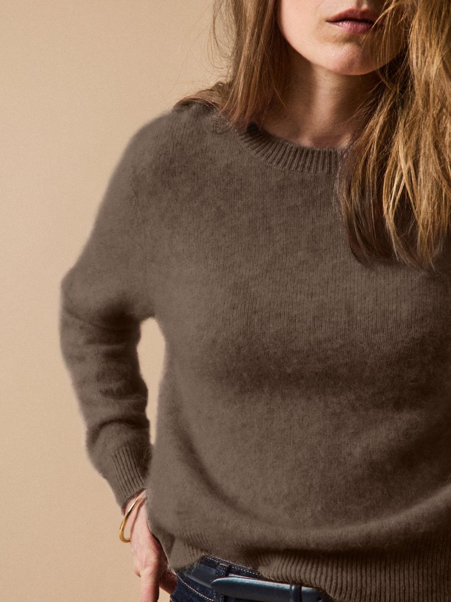 Pull col rond laine brossée femme – Image 4