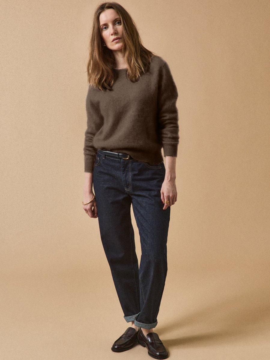 Pull col rond laine brossée femme – Image 5