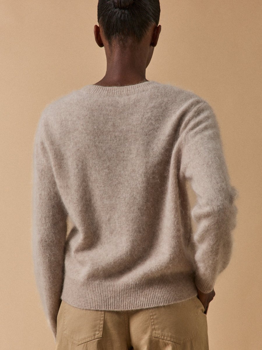 Pull col rond laine brossée femme – Image 4