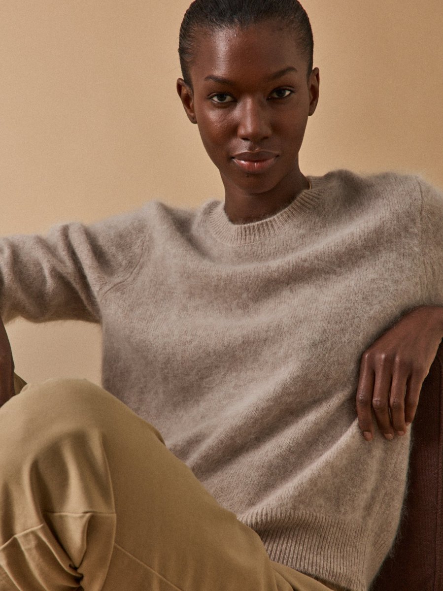 Pull col rond laine brossée femme – Image 3