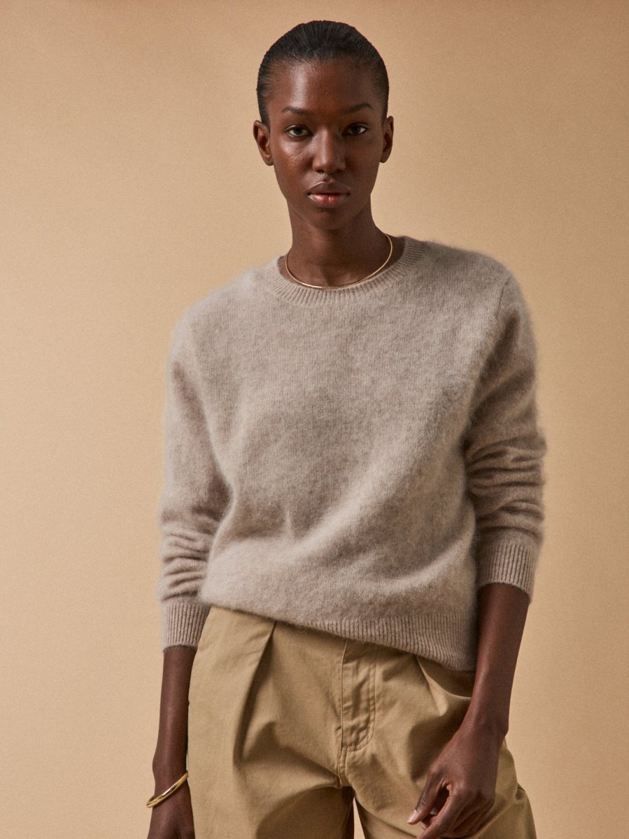 Pull col rond laine brossée femme – Image 2