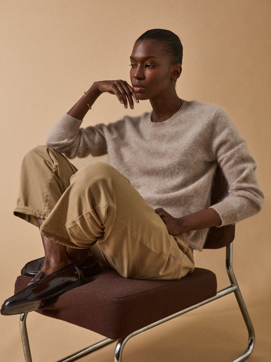 Pull col rond laine brossée femme – Image 7