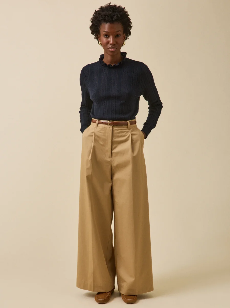 Pull col volanté femme coton biologique et cachemire – Image 5