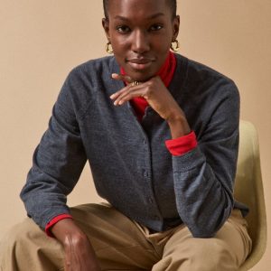 Gilet boutonné femme laine mérinos RWS*