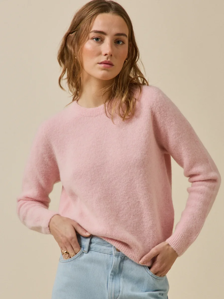 Pull femme mélange alpaga