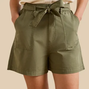 Short paperbag femme coton et lin