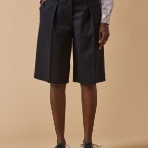 Bermuda uni lainage flanelle femme