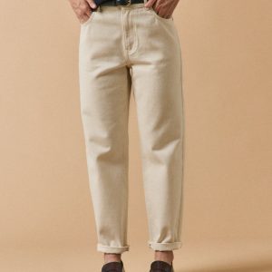 Jean mom femme Claire coton biologique délavage écoresponsable