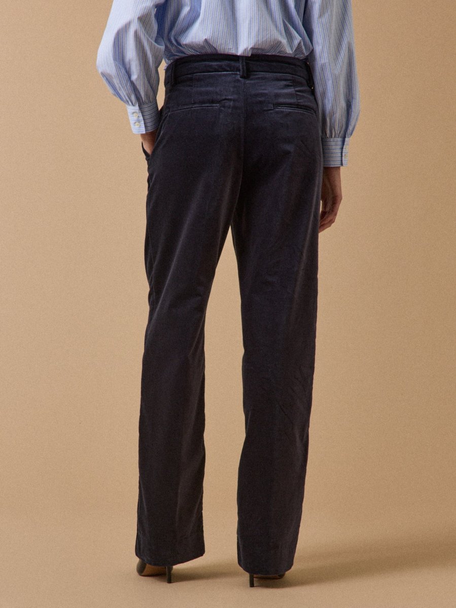 Pantalon cigarette velours lisse femme Léa – Image 3