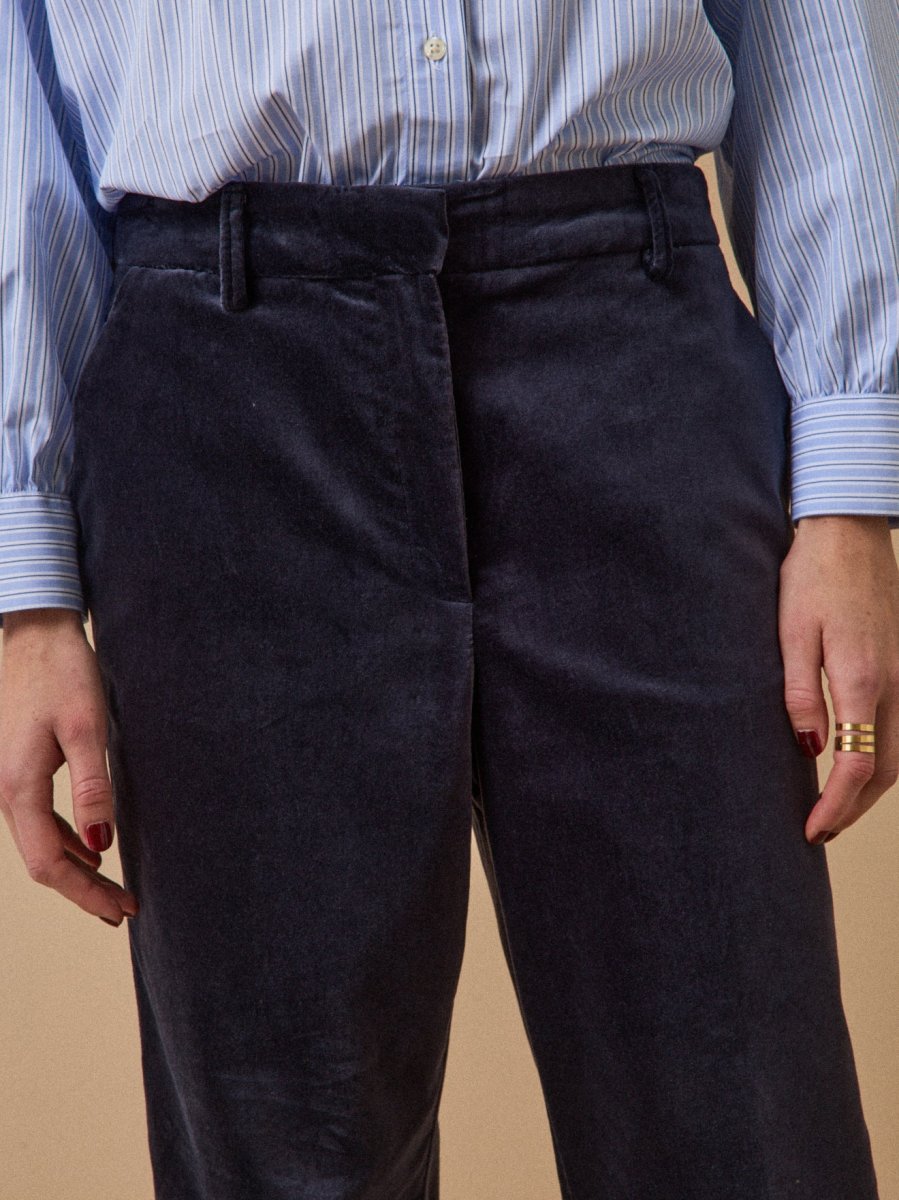 Pantalon cigarette velours lisse femme Léa – Image 4