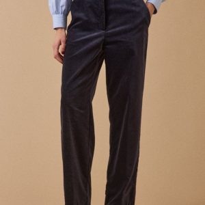 Pantalon cigarette velours lisse femme Léa