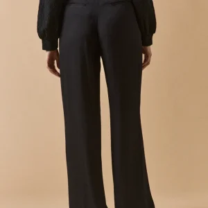 Pantalon large en crêpe femme Ava