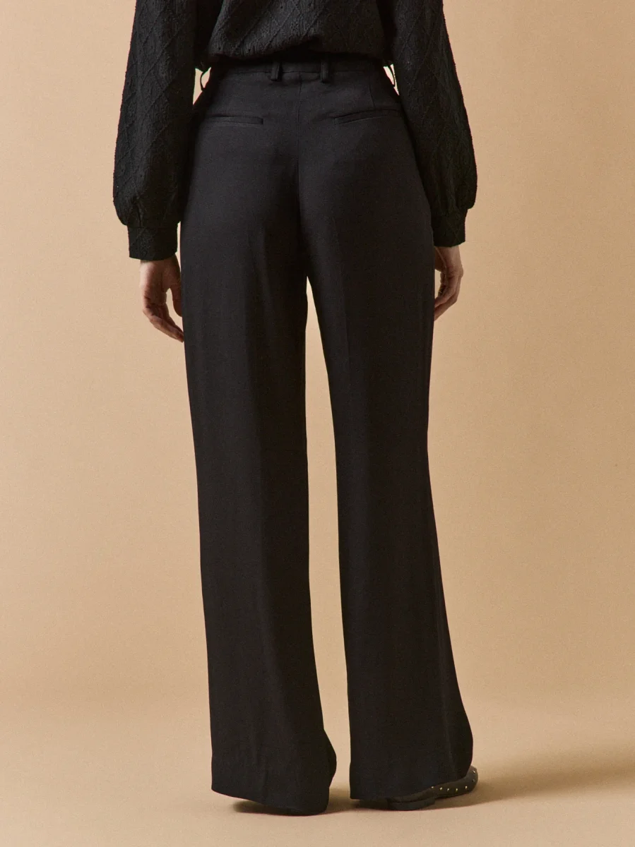 Pantalon large en crêpe femme Ava