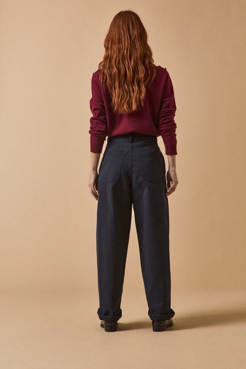 Pantalon carotte twill coton femme Céléstine – Image 3