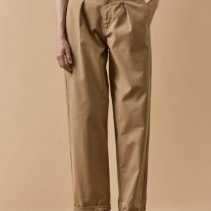 Pantalon carotte twill coton femme Céléstine