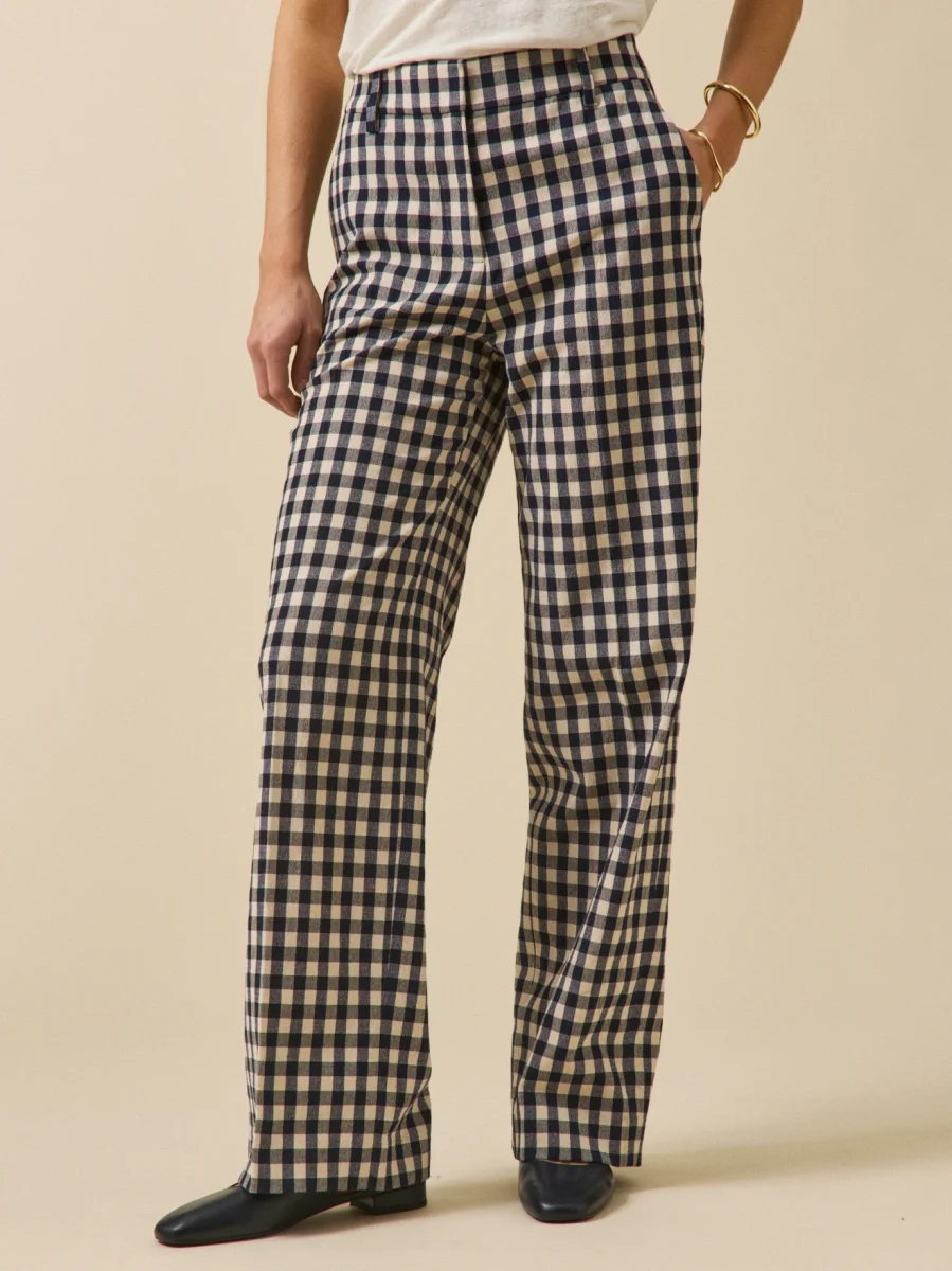 Pantalon tailleur vichy femme Juliette