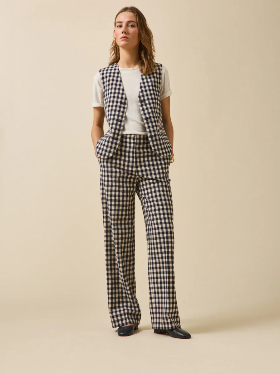 Pantalon tailleur vichy femme Juliette – Image 7