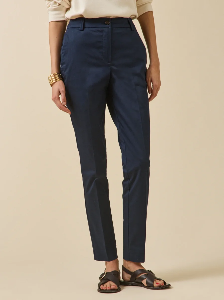 Pantalon cigarette satin de coton femme Eve – Image 2
