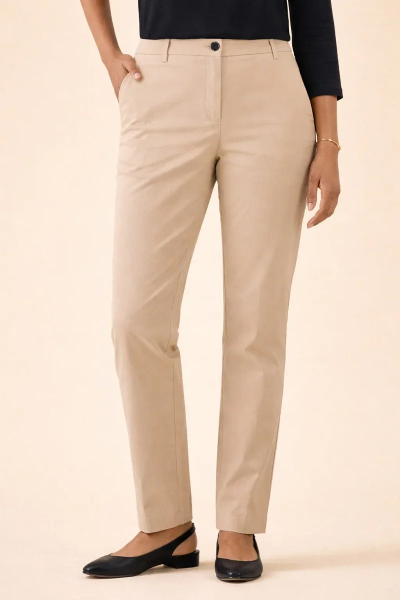 Pantalon cigarette satin de coton femme Eve – Image 3