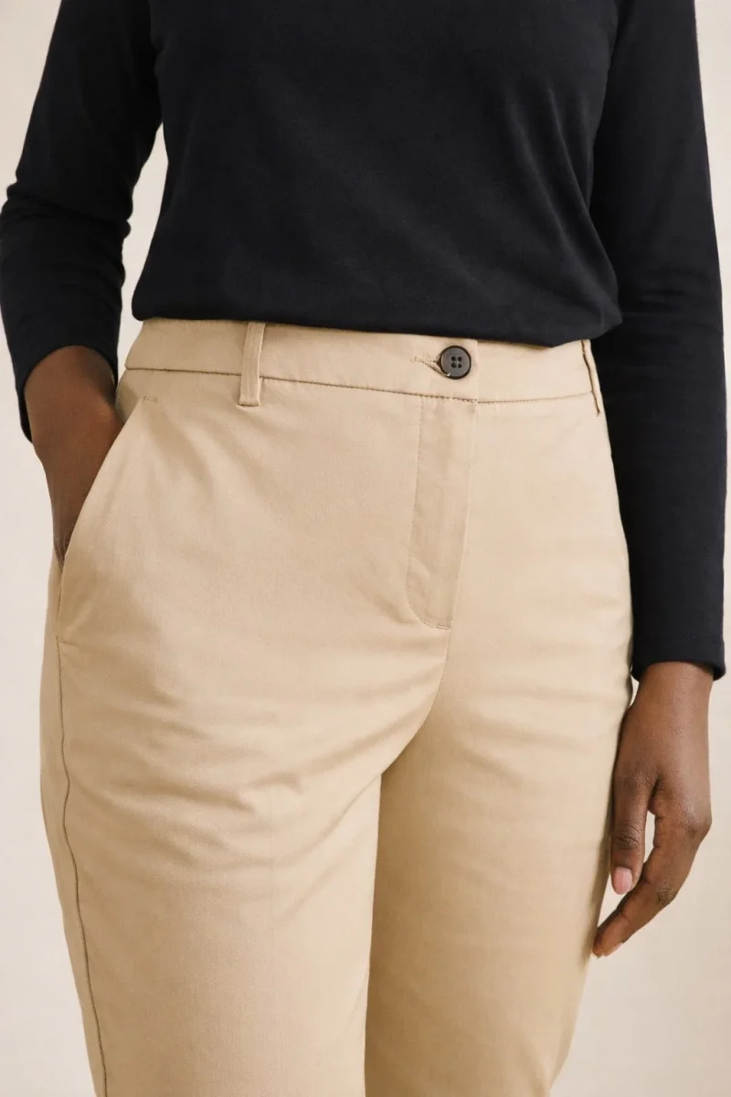 Pantalon cigarette satin de coton femme Eve – Image 4