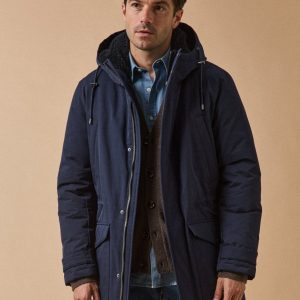 Parka longue capuche fourrée homme