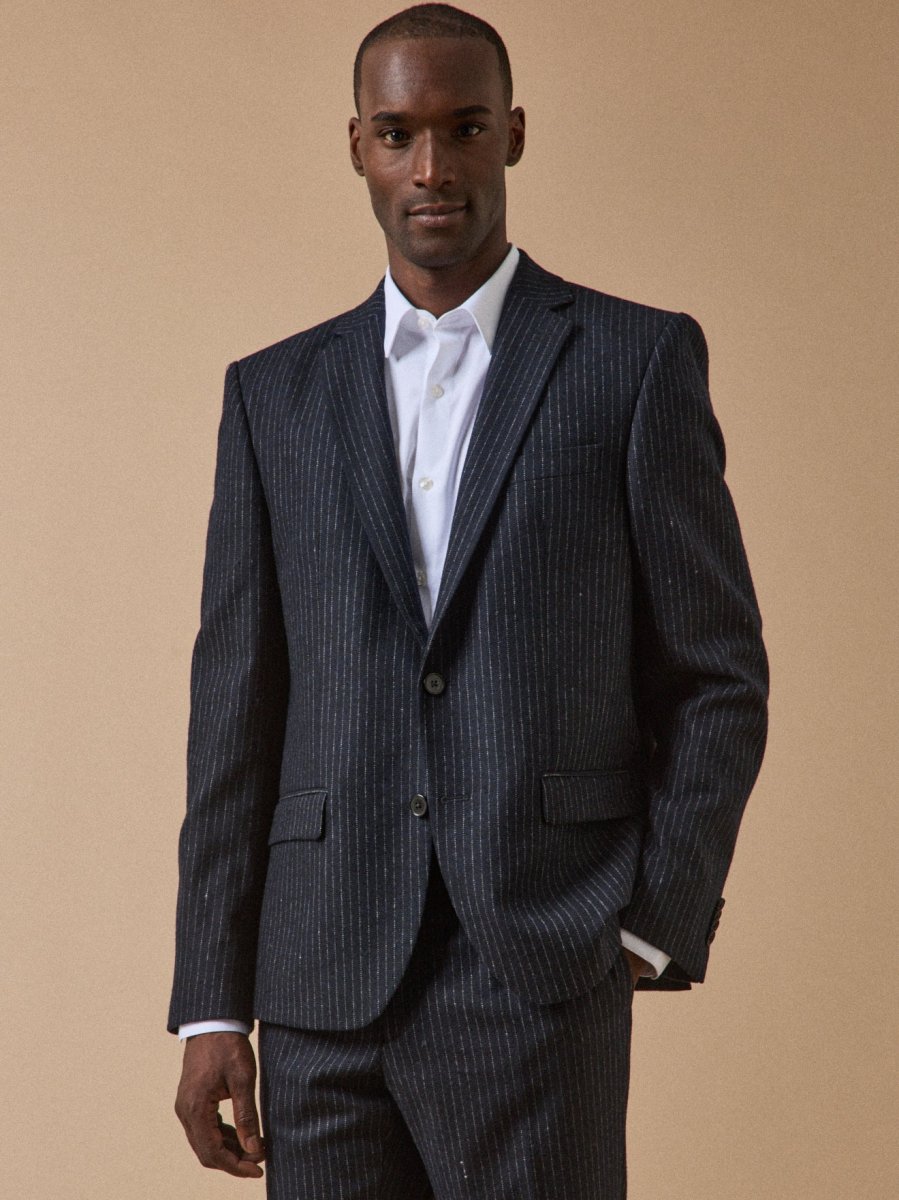 Veste de costume lainage rayé homme