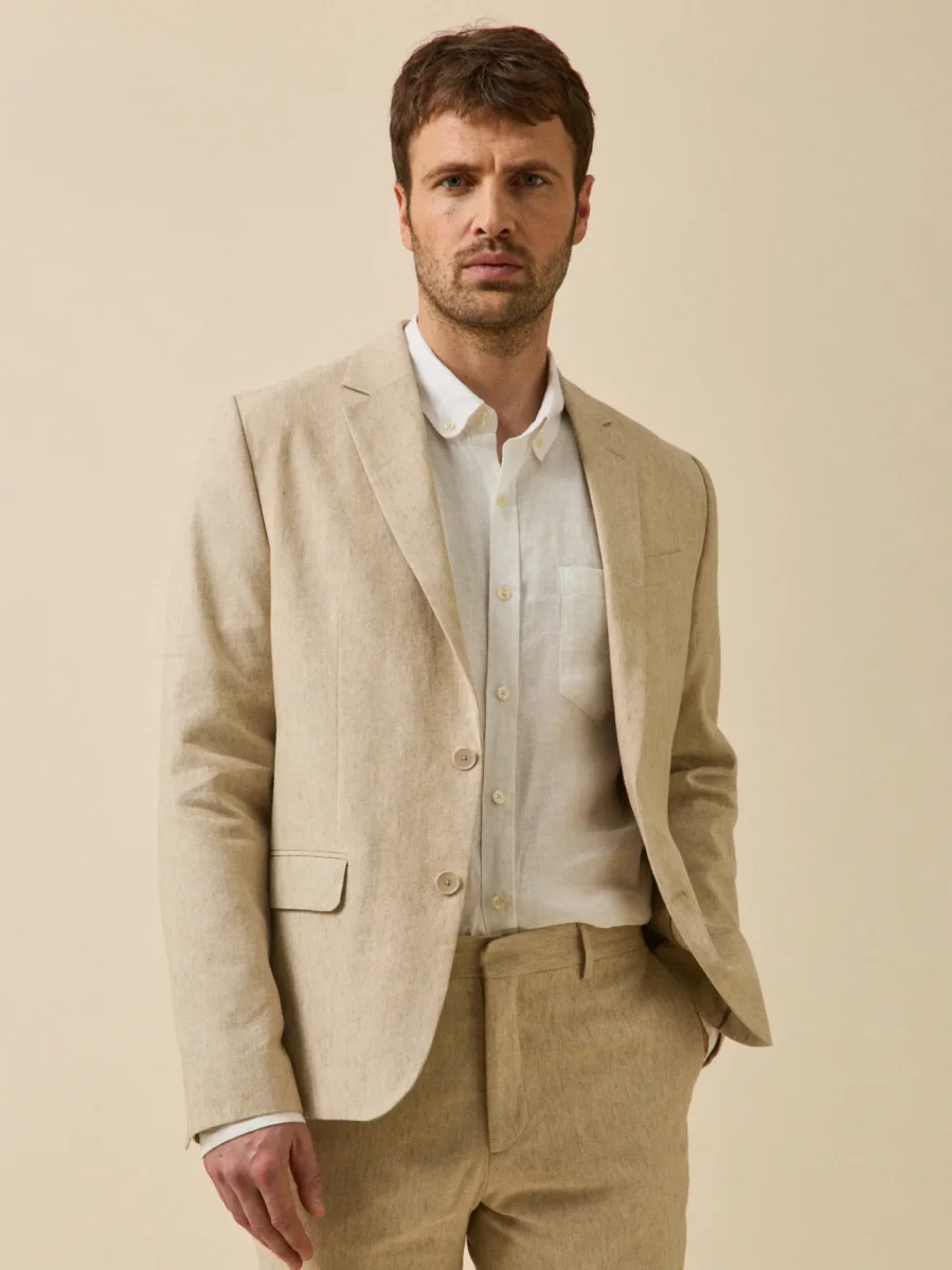 Veste de costume homme lin mélangé – Image 2