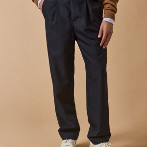 Pantalon à pinces lainage uni homme