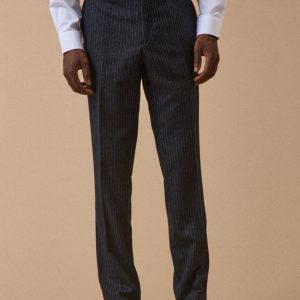 Pantalon de costume lainage rayé homme