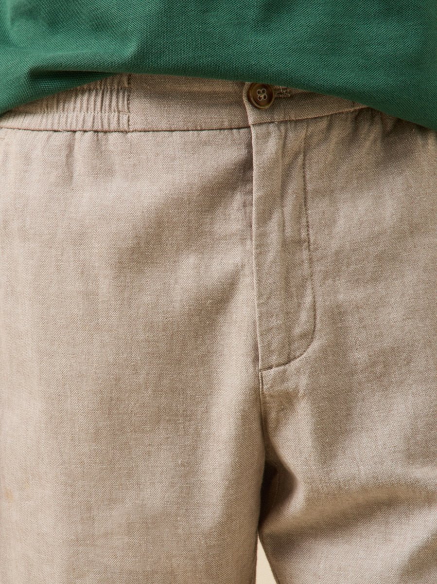 Bermuda coton lin stretch taille élastiquée homme – Image 5