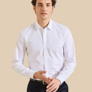 Chemise Slim Fit homme popeline unie easy care