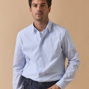 Chemise popeline rayée Slim Fit homme