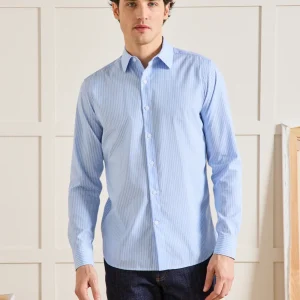 Chemise popeline rayée Slim Fit homme