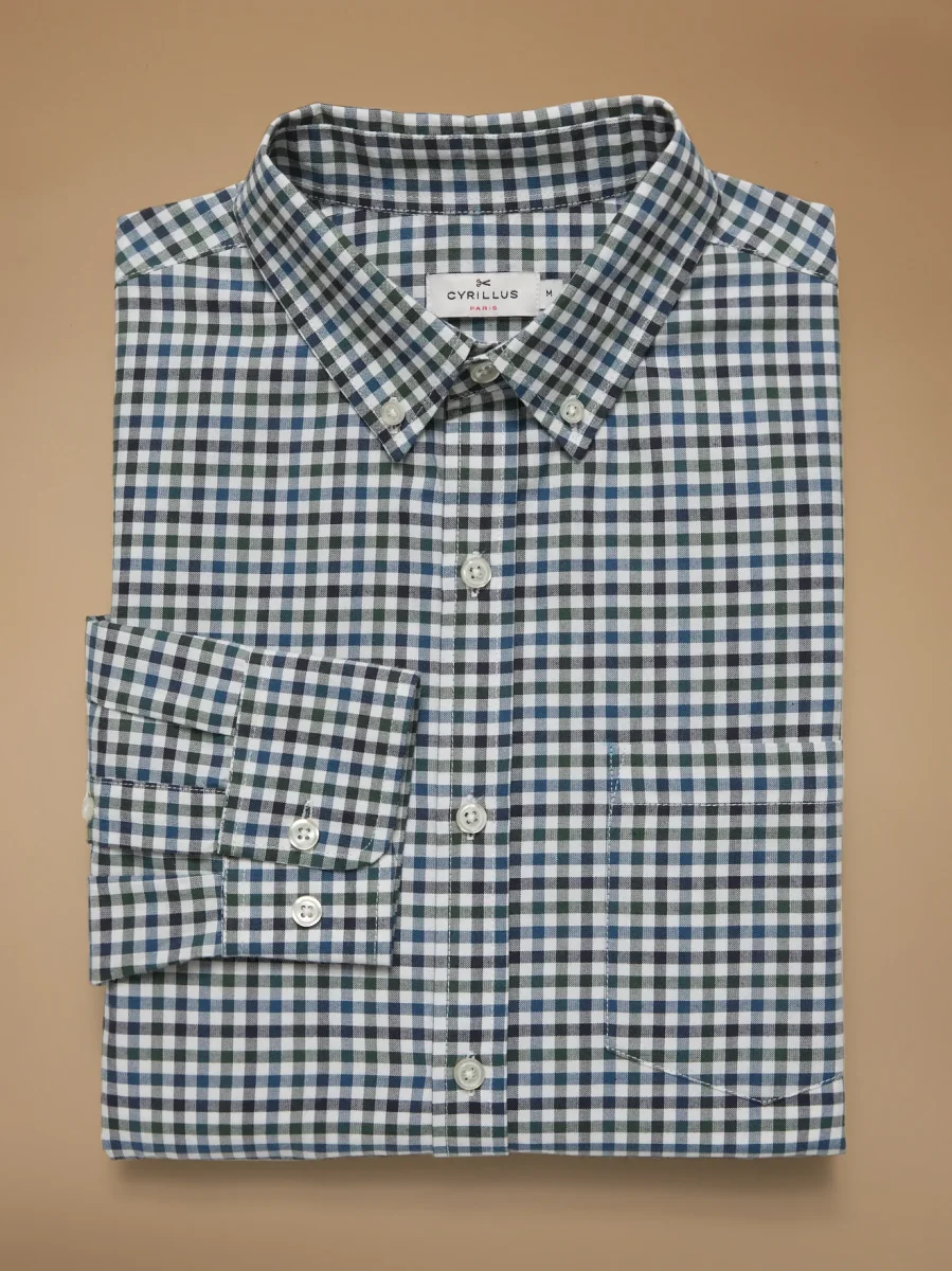 Chemise oxford carreaux homme coupe contemporaine – Image 7