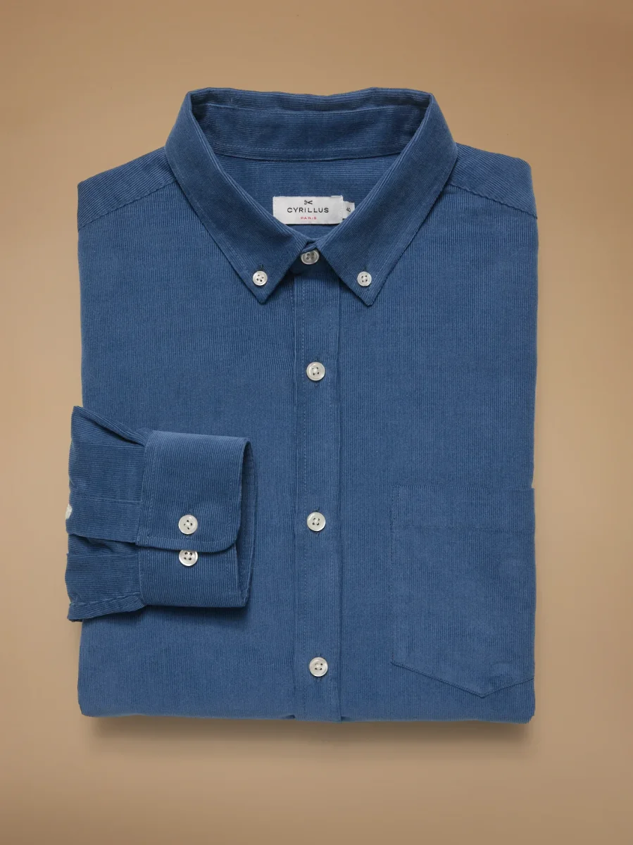 Chemise velours homme coupe contemporaine – Image 6