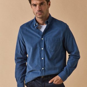 Chemise velours homme coupe contemporaine