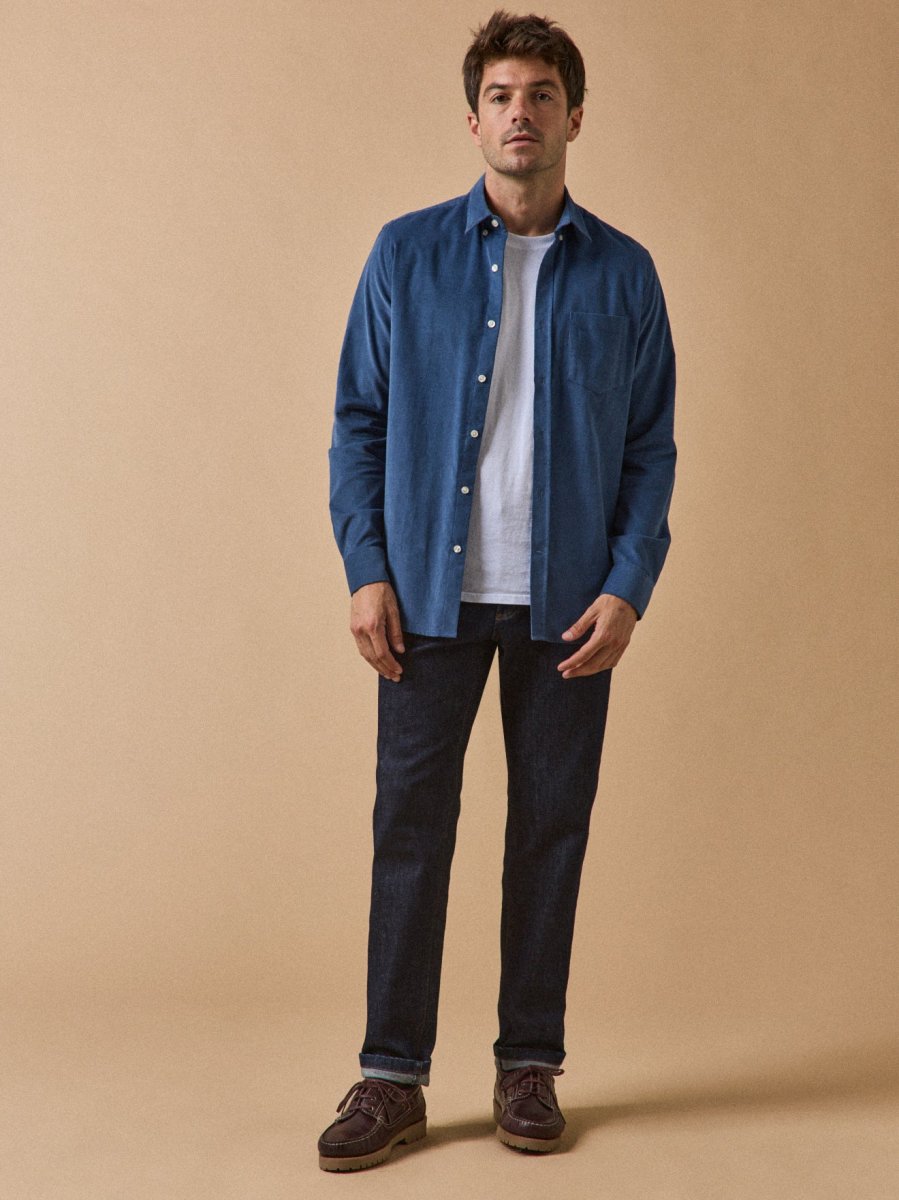 Chemise velours homme coupe contemporaine – Image 5